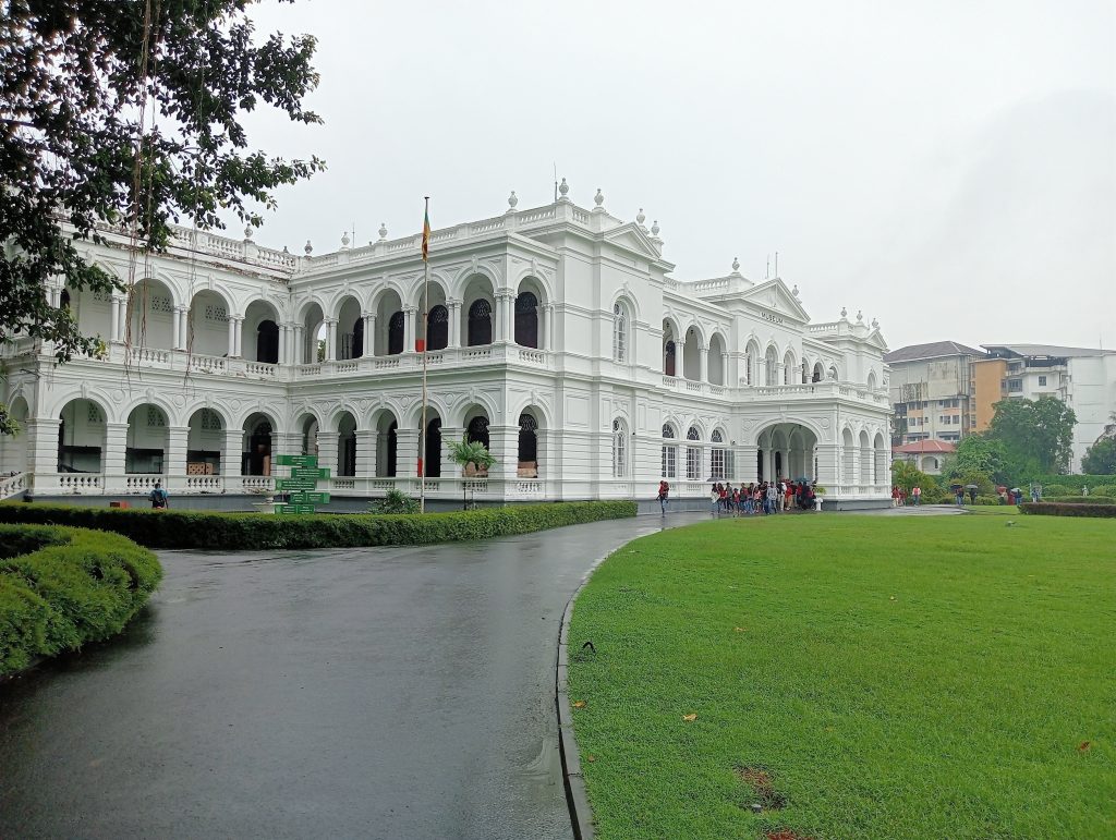 National Museum of Colombo. A very grand, white Italianate, colonial style building dating from 1877. It is surrounded by greenery and has a fabulous Banyan type fig tree just to the side of it